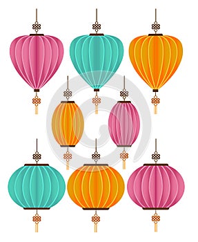 Chinese Decorative lantern isolated white background