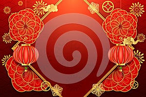 Chinese design template of Gorgeous fortune Chinese calligraphy with wave pattern as happy new year card concept