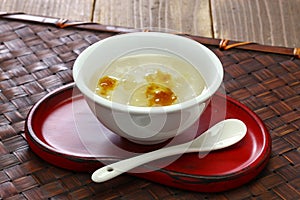 Chinese dessert tong suiSweet Soup ; peach gum, snow swallow and saponin rice photo