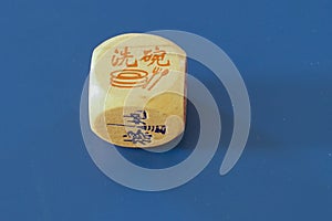 Chinese Dice with blue background