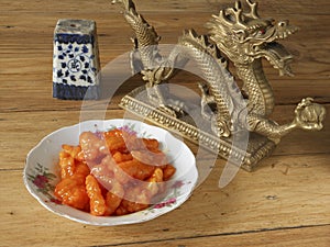 Chinese dish and dragon