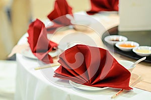 Chinese dishes decoration in a wedding ceremony