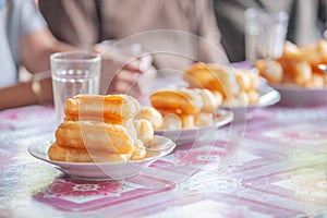 Chinese donut or chinese bread stick is local breakfast of Laos