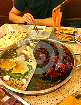 Chinese doube flavoured hotpot