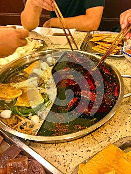 Chinese doube flavoured hotpot