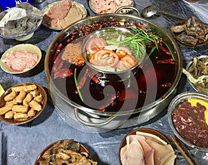 Chinese doube flavoured hotpot