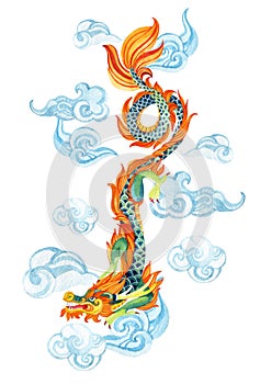 Chinese Dragon. Asian dragon illustration