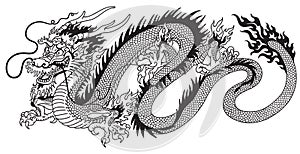 Chinese dragon black and white