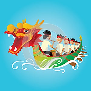 Čínština drak člun soutěž ilustrace 
