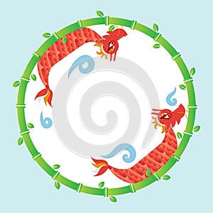 Chinese dragon boat festival, china clipart traditional bamboo frame border vector poster picture design