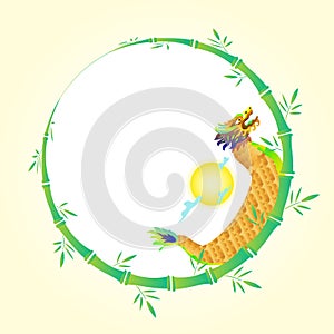 Chinese dragon boat festival china traditional bamboo frame border vector design