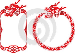 Chinese dragon border illustrations