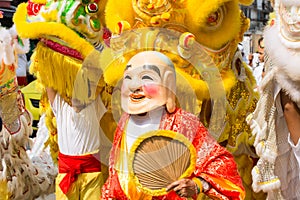 Chinese dragon dance at Bangkok China Town in Vegetarian Festival