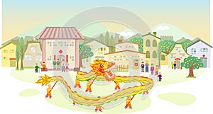 Chinese Dragon Dance show