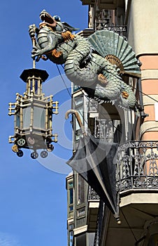Chinese dragon detail in Barcelona, Spain