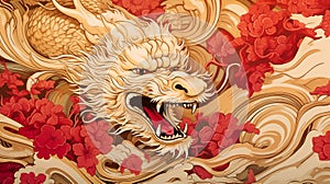 Chinese dragon. Illustration of Traditional zodiac Dragon. Happy Chinese new year