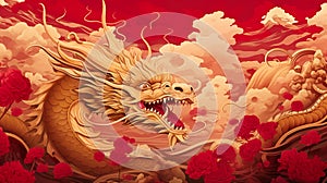 Chinese dragon. Illustration of Traditional zodiac Dragon. Happy Chinese new year