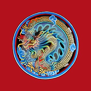 Chinese dragon on isolate background