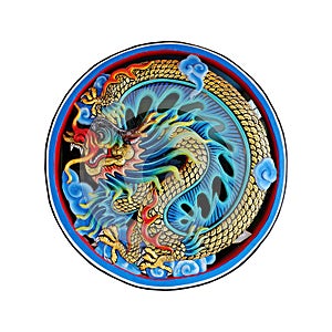 Chinese dragon on isolate background