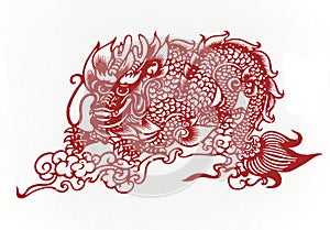 Chinese-dragon,paper cutting Chinese Zodiac.