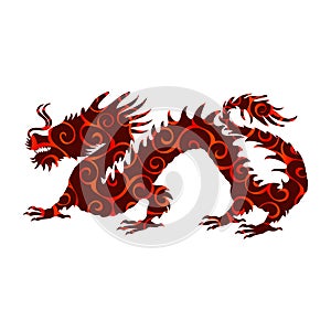 Chinese dragon pattern silhouette symbol traditional China