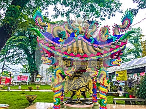 Chinese dragon and pavilion