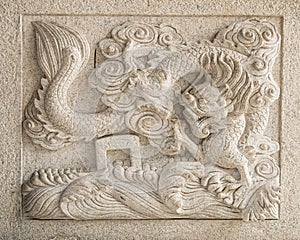 Chinese dragon sculpture