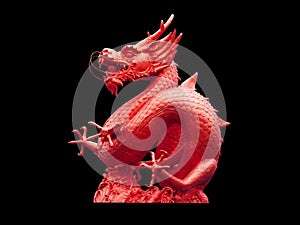 Chinese dragon statue isolated