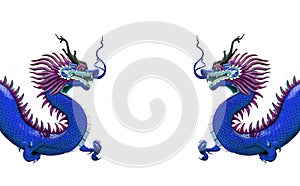 Chinese dragon statue isolated