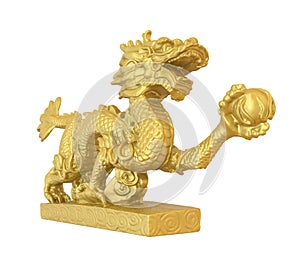 Chinese Dragon Statue Isolated