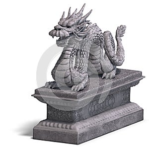 Chinese dragon stone statue
