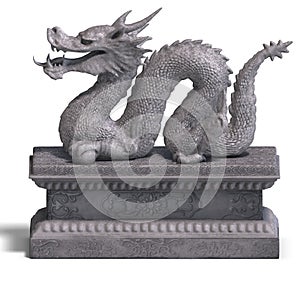 Chinese dragon stone statue