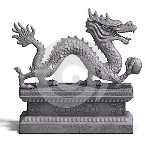 Chinese dragon stone statue