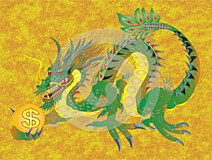 CHINESE DRAGON TO MONEY AND RICHES photo