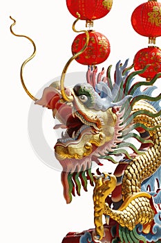 Chinese dragon on white backgrounds.