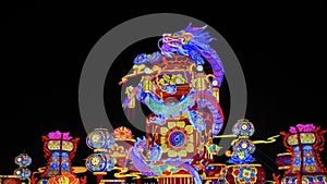 Chinese dragon year, Chinese lunar new year celebrating in Da ming Palace,Xian, China. Lantern Festival