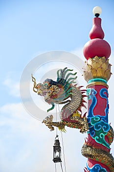 Chinese dragons statue.