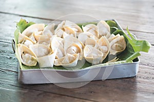 Chinese dumpling stuffed minced pork.