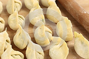 These Chinese dumplings jiaozi are traditionally eaten during Chinese New Year.