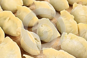 These Chinese dumplings jiaozi are traditionally eaten during Chinese New Year.