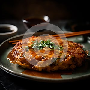 Chinese egg foo young. Savory omelette patties.