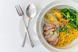 Chinese egg noodle with barbecue pork