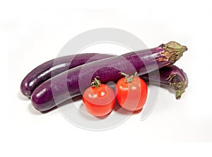 Chinese eggplant and tomato