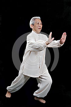 Chinese Elderly performing Tai