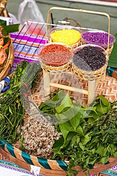 Chinese ethnic minority Guangxi Zhuang nationality specialties, five-color glutinous rice