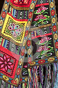Chinese ethnic minority handmade colorful embroideries, Guilin, Guangxi