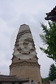 Chinese famous ancient Buddhism temple of The Famen Temple, Situated in Famen Town of Fufeng County