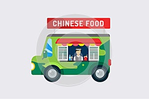 Chinese fast food city car and objects objects set