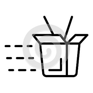 Chinese fast food icon, outline style