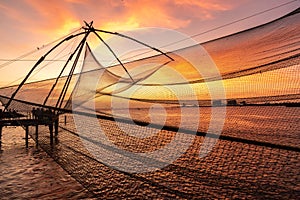 Chinese Fishing net and Sunset
